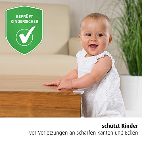 reer Ecken-Schutz fürs Baby 82020, starker Halt, geprüft kindersicher, 12 Stück, transparent